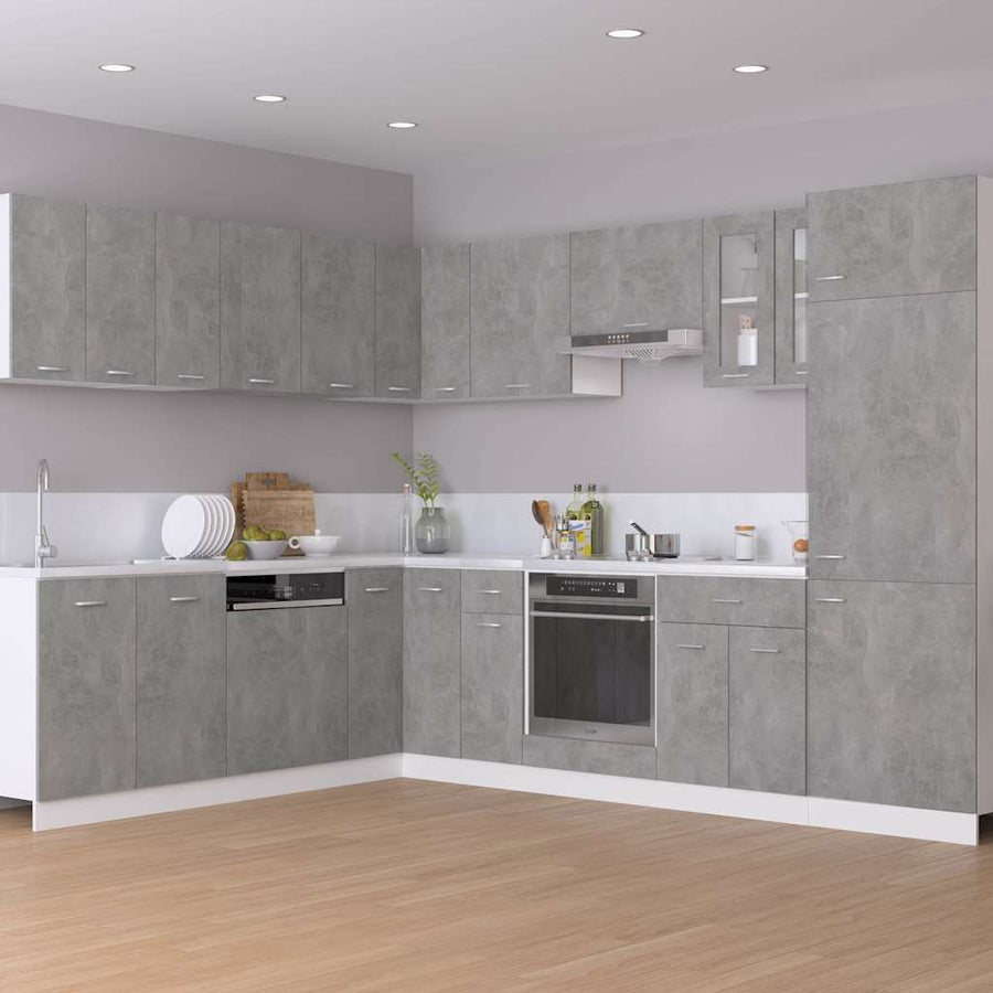 Corner Bottom Cabinet "Lyon" Concrete Grey 75.5x75.5x81.5 cm
