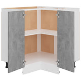 Corner Bottom Cabinet Lyon Concrete Grey 75.5x75.5x81.5 cm Engineered Wood - 45-Degree Angle