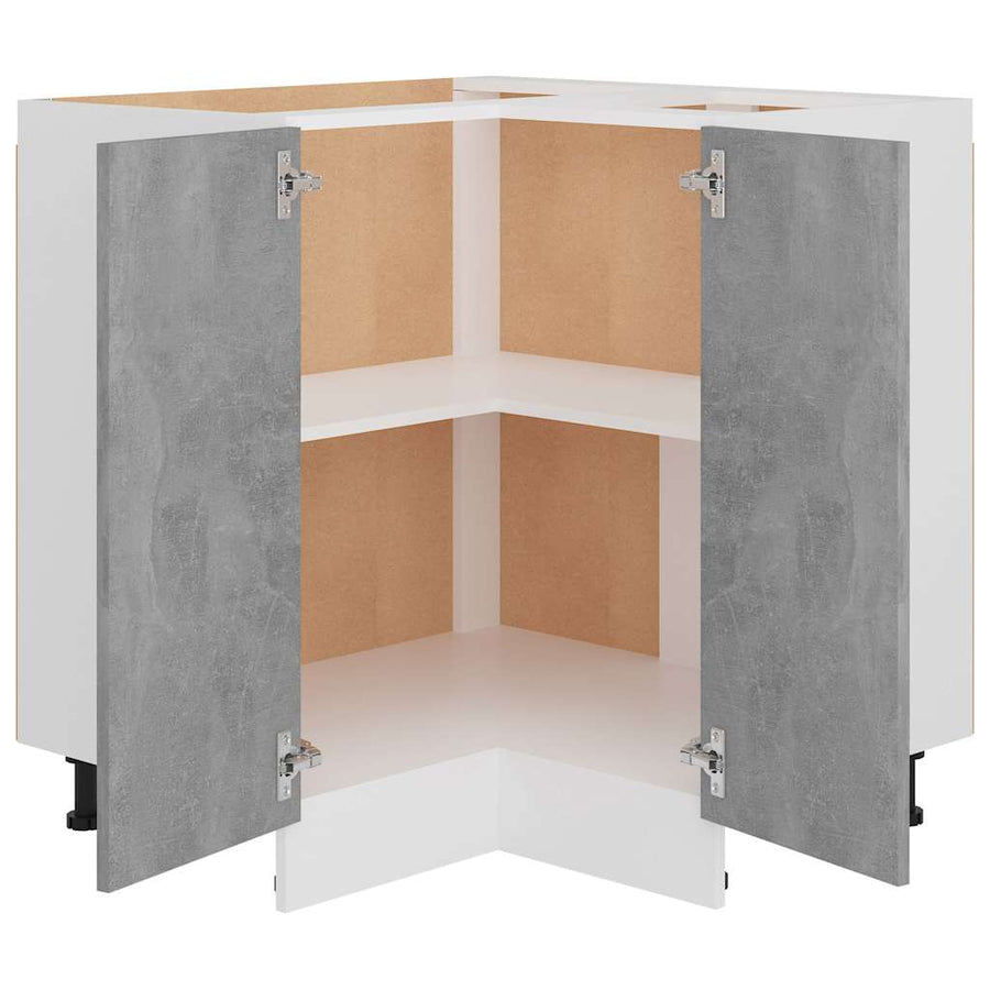 Corner Bottom Cabinet "Lyon" Concrete Grey 75.5x75.5x81.5 cm