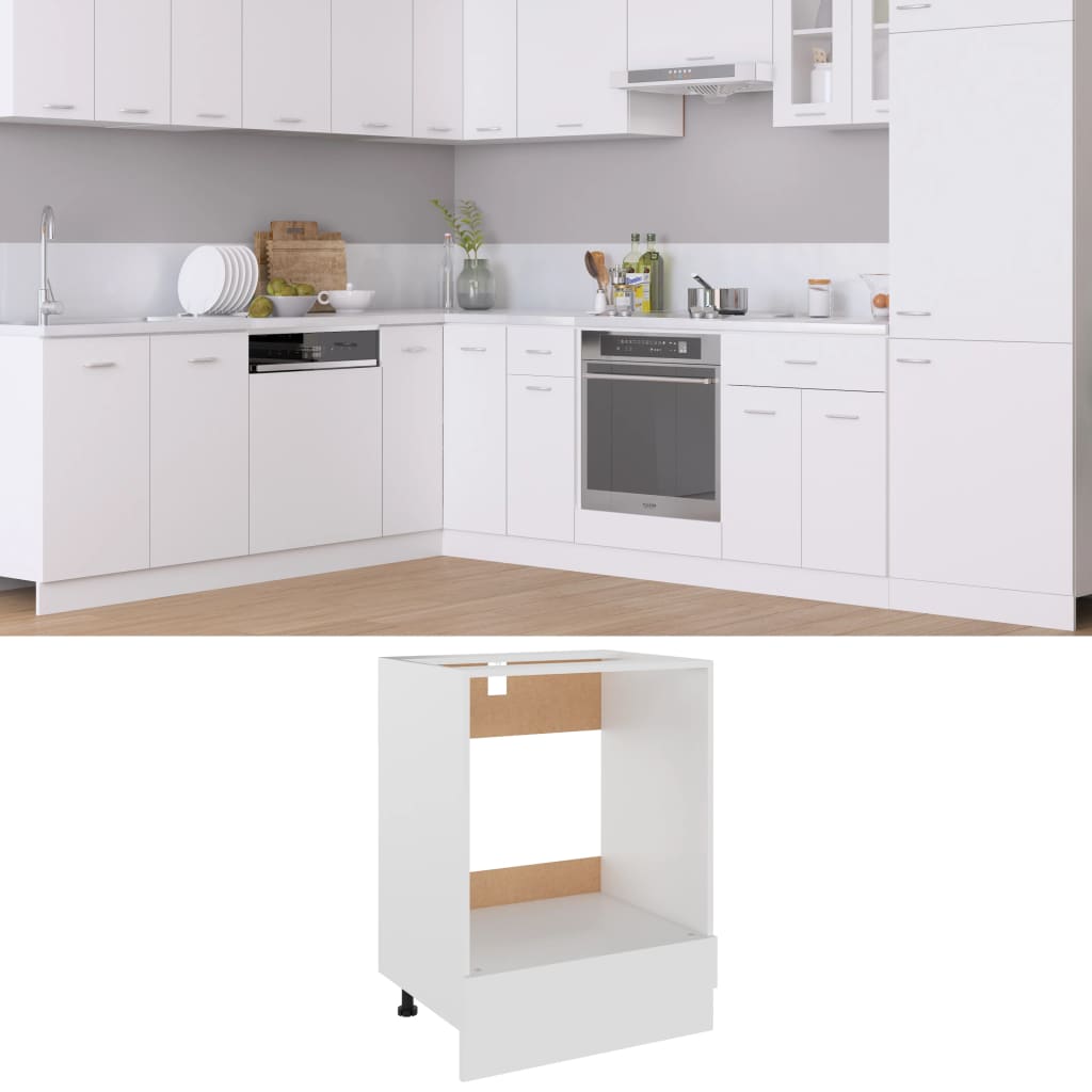 Oven Cabinet Lyon White 60x46x81.5 cm Engineered Wood