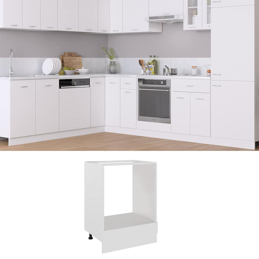 Oven Cabinet Lyon White 60x46x81.5 cm Engineered Wood