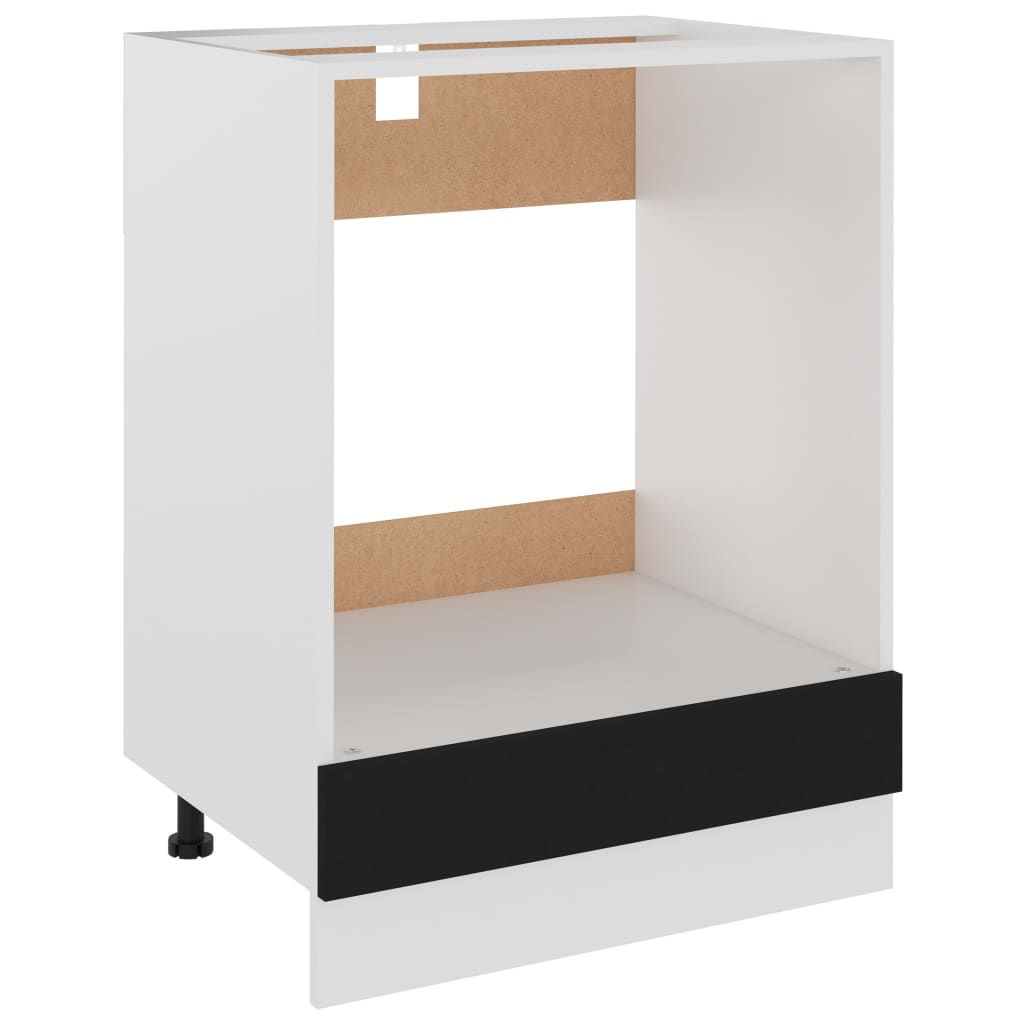 Oven Cabinet Lyon Black 60x46x81.5 cm Engineered Wood