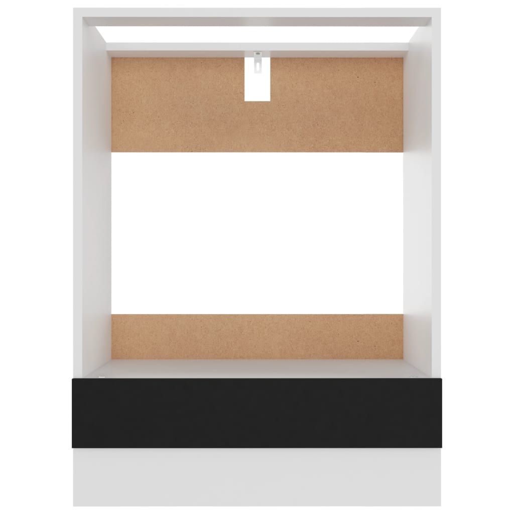 Oven Cabinet Lyon Black 60x46x81.5 cm Engineered Wood