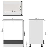 Oven Cabinet Lyon Grey 60x46x81.5 cm Engineered Wood