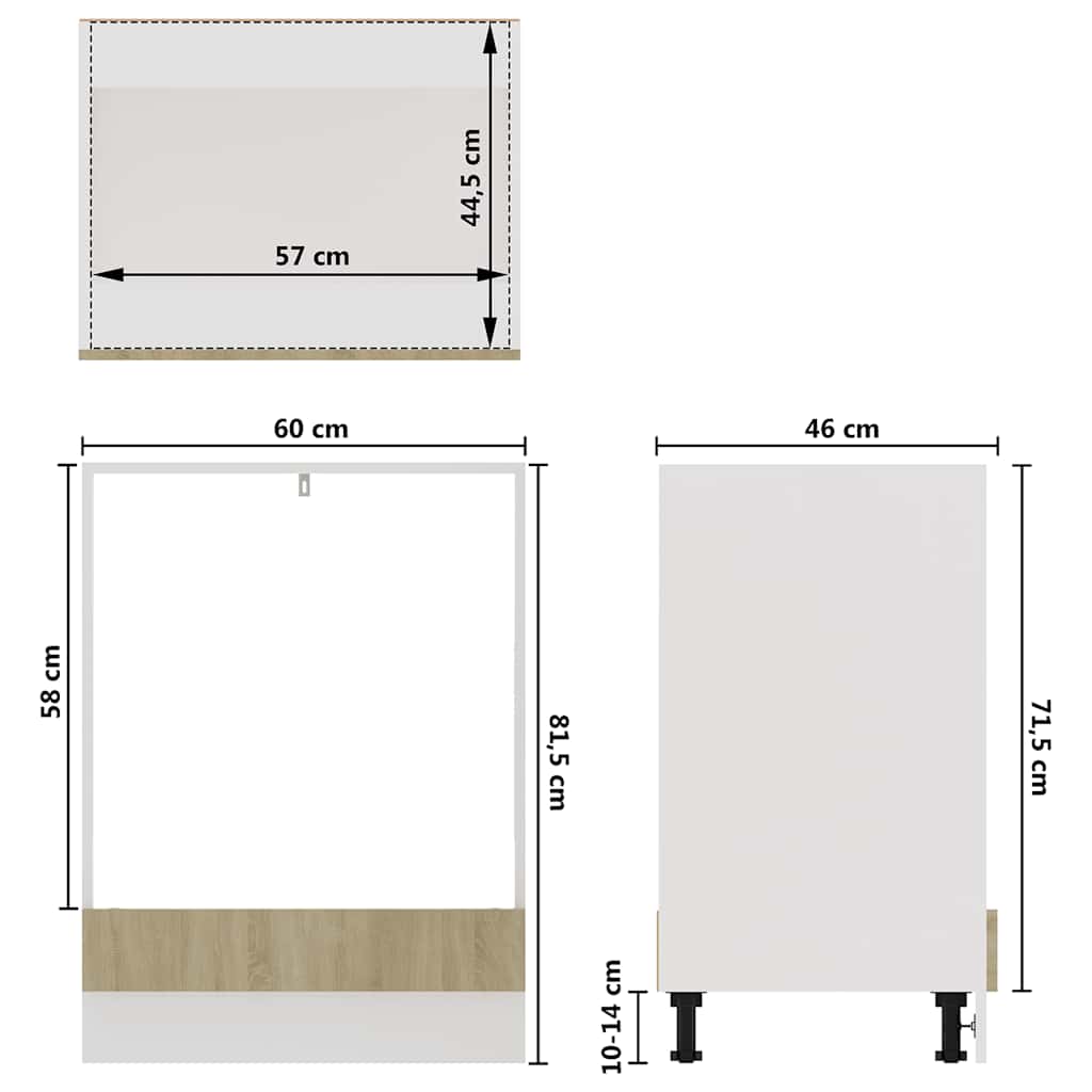 Oven Cabinet Lyon Sonoma Oak 60x46x81.5 cm Engineered Wood
