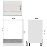 Oven Cabinet Lyon Concrete Grey 60x46x81.5 cm Engineered Wood