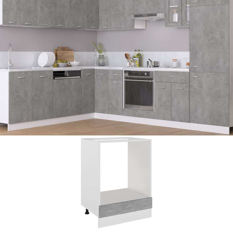 Oven Cabinet Lyon Concrete Grey 60x46x81.5 cm Engineered Wood