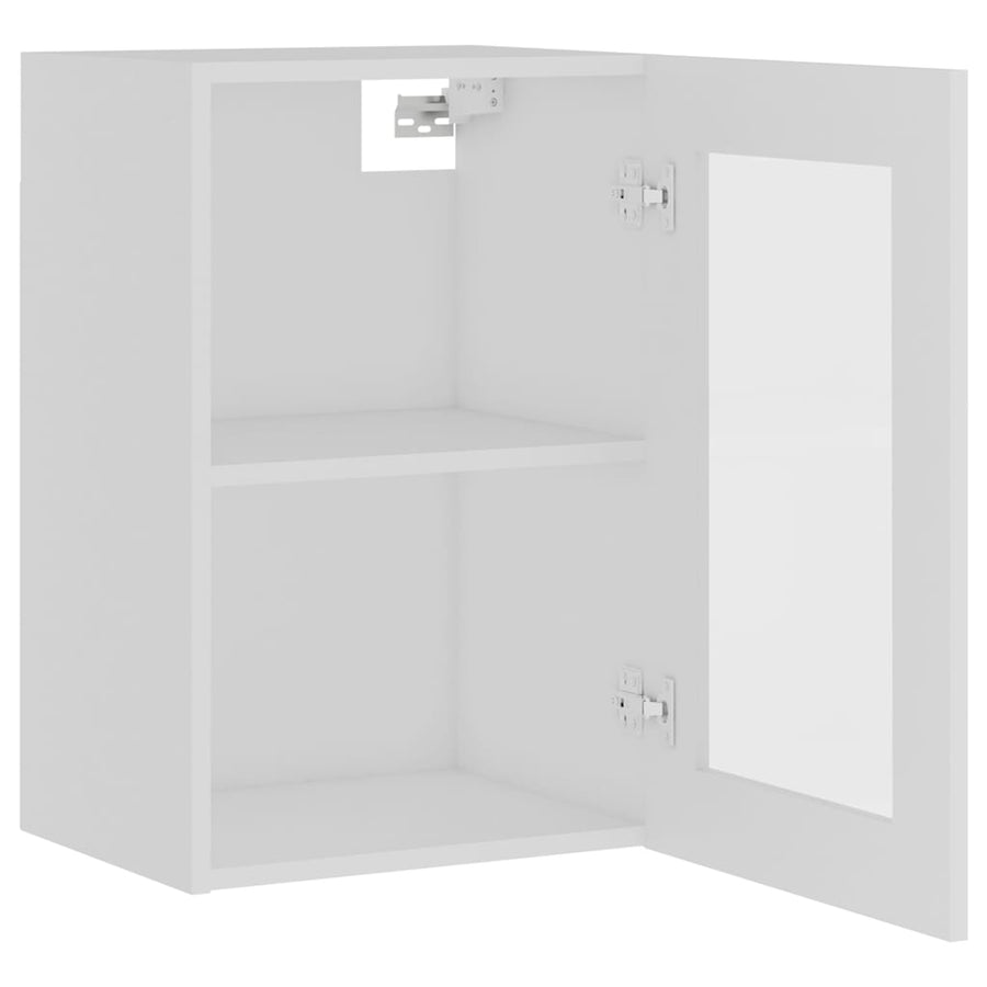 Hanging Glass Cabinet Lyon White 40x31x60 cm Engineered Wood