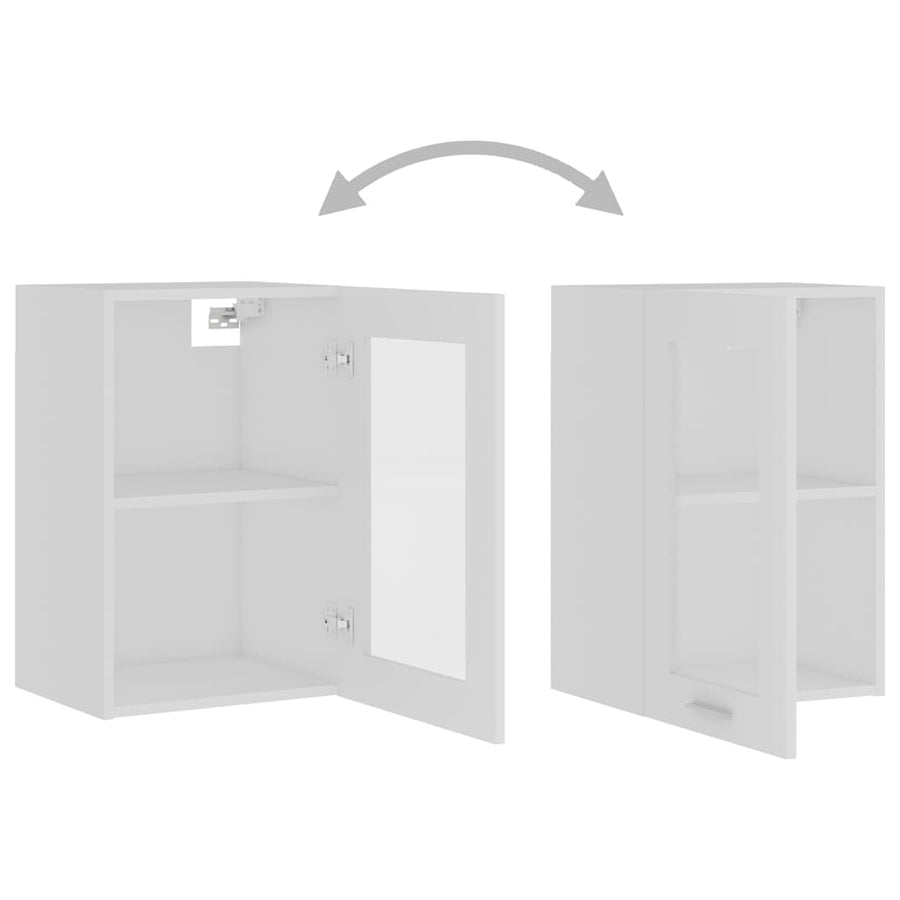 Hanging Glass Cabinet Lyon White 40x31x60 cm Engineered Wood