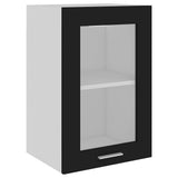 Hanging Glass Cabinet Lyon Black 40x31x60 cm Engineered Wood - Front View