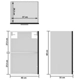Hanging Glass Cabinet Lyon Black 40x31x60 cm Engineered Wood - Extra Image