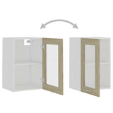 Hanging Glass Cabinet Lyon Sonoma Oak 40x31x60 cm Engineered Wood - Rear View