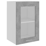 Hanging Glass Cabinet Lyon Concrete Grey 40x31x60 cm Engineered Wood - Front View