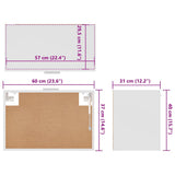 Hanging Cabinet Lyon White 60x31x40 cm Engineered Wood - Extra Image