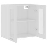 Hanging Glass Cabinet Lyon White 60x31x60 cm Engineered Wood - 45-Degree Angle