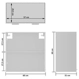 Hanging Glass Cabinet Lyon White 60x31x60 cm Engineered Wood - Extra Image