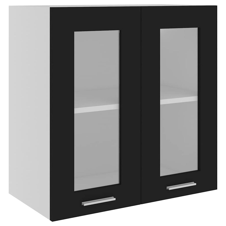 Hanging Glass Cabinet "Lyon" Black 60x31x60 cm Engineered Wood