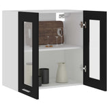 Hanging Glass Cabinet Lyon Black 60x31x60 cm Engineered Wood - Top-Down View