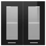 Hanging Glass Cabinet Lyon Black 60x31x60 cm Engineered Wood - Rear View