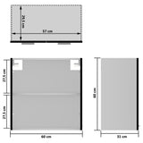 Hanging Glass Cabinet Lyon Black 60x31x60 cm Engineered Wood - Extra Image