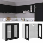Hanging Glass Cabinet "Lyon" Black 60x31x60 cm Engineered Wood