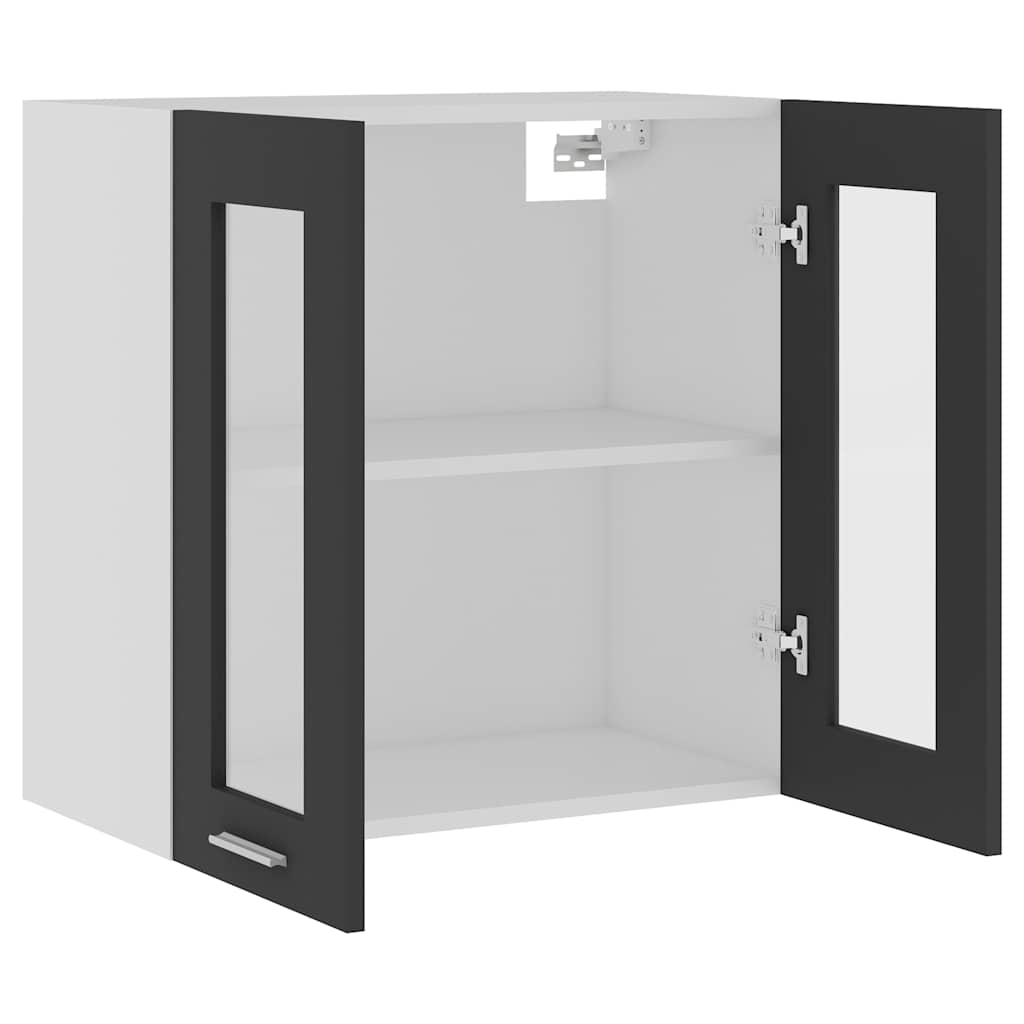 Hanging Glass Cabinet Lyon Grey  60x31x60 cm Engineered Wood