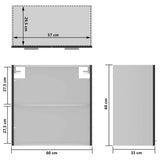 Hanging Glass Cabinet Lyon Grey  60x31x60 cm Engineered Wood