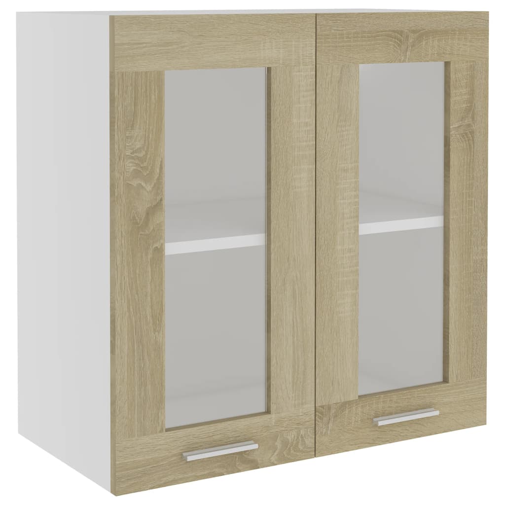 Hanging Glass Cabinet Lyon Sonoma Oak 60x31x60 cm Engineered Wood
