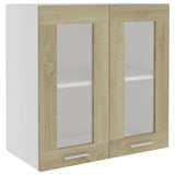 Hanging Glass Cabinet Lyon Sonoma Oak 60x31x60 cm Engineered Wood - Front View