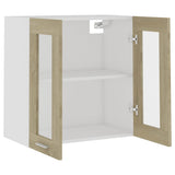 Hanging Glass Cabinet Lyon Sonoma Oak 60x31x60 cm Engineered Wood - 45-Degree Angle
