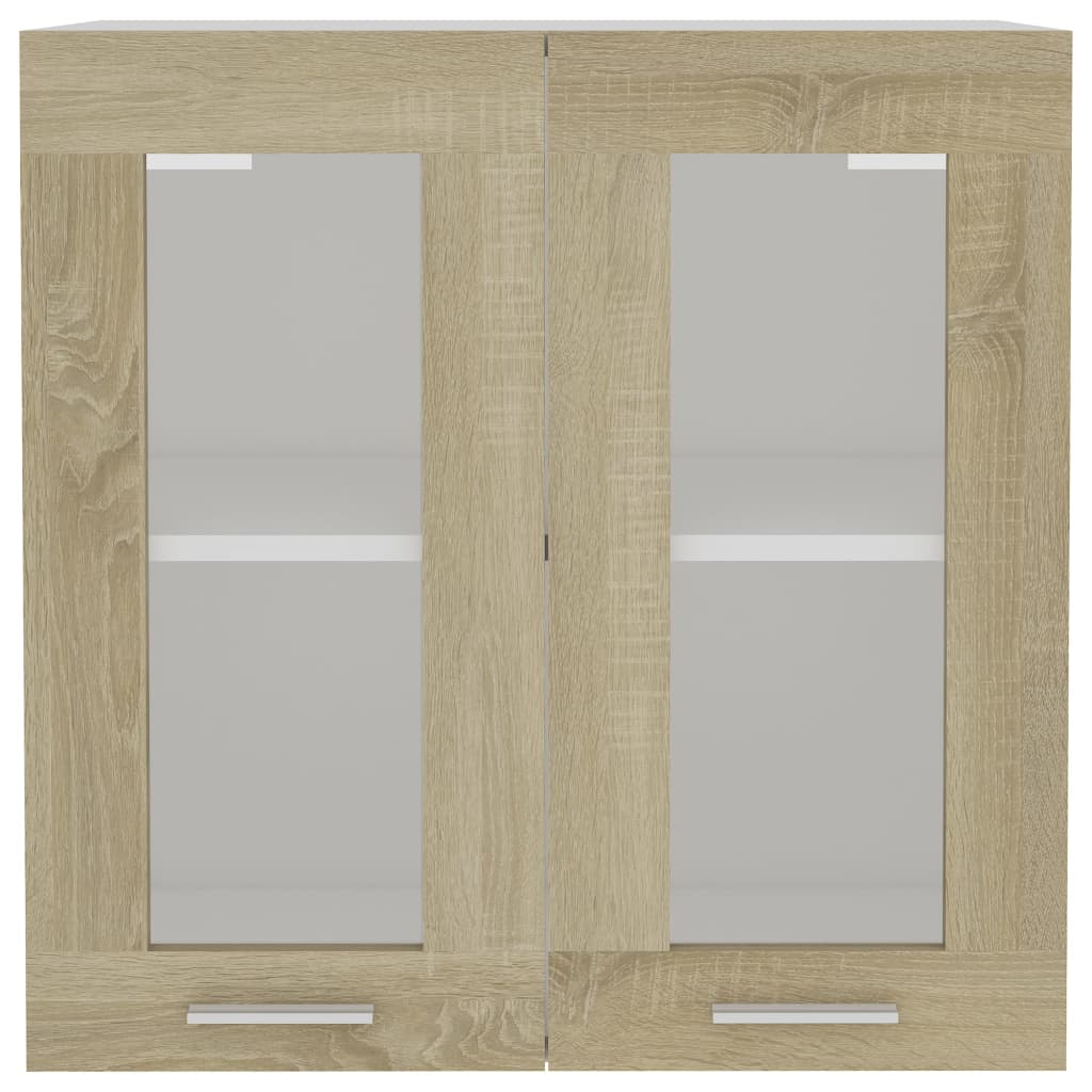 Hanging Glass Cabinet Lyon Sonoma Oak 60x31x60 cm Engineered Wood