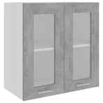 Hanging Glass Cabinet "Lyon" Concrete Grey 60x31x60 cm