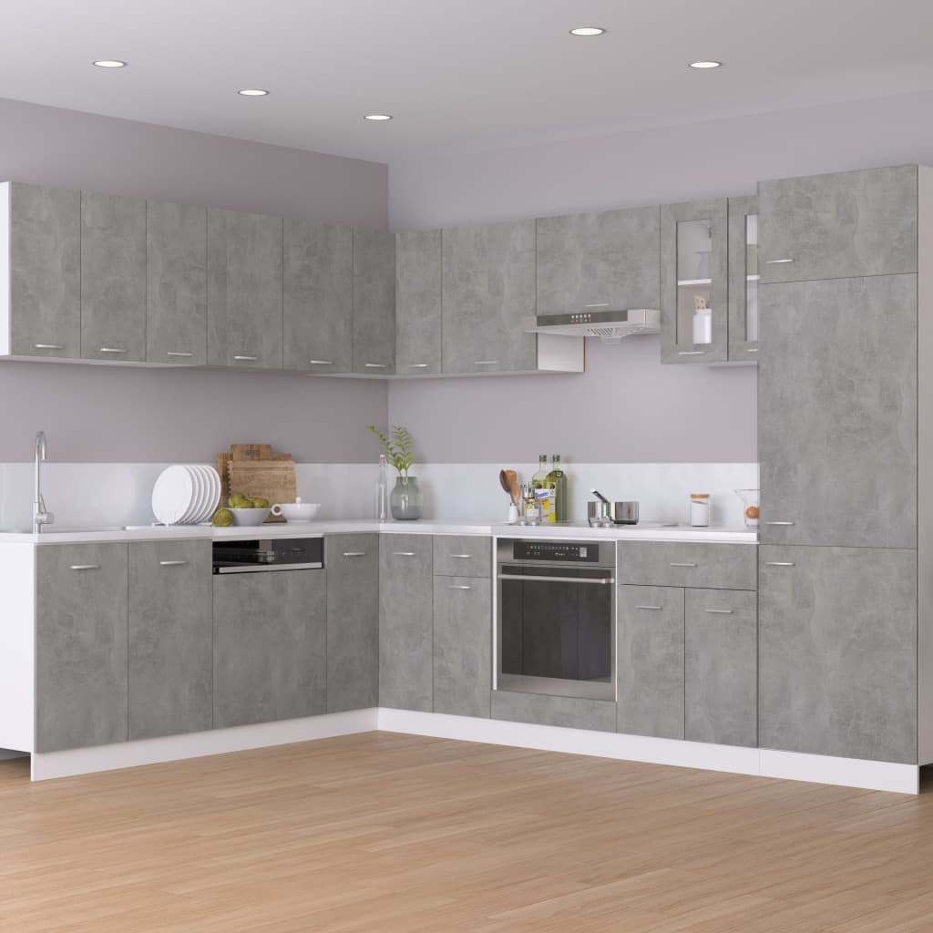 Hanging Glass Cabinet Lyon Concrete Grey 60x31x60 cm Engineered Wood