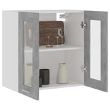 Hanging Glass Cabinet Lyon Concrete Grey 60x31x60 cm Engineered Wood - 45-Degree Angle