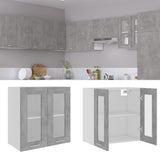 Hanging Glass Cabinet Lyon Concrete Grey 60x31x60 cm Engineered Wood
