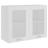 Hanging Glass Cabinet Lyon White 80x31x60 cm Engineered Wood - Front View