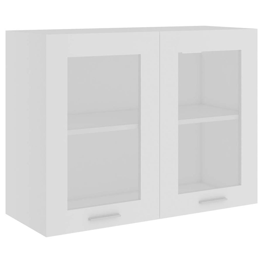 Hanging Glass Cabinet Lyon White 80x31x60 cm Engineered Wood