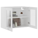 Hanging Glass Cabinet Lyon White 80x31x60 cm Engineered Wood - Top-Down View