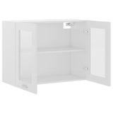 Hanging Glass Cabinet Lyon White 80x31x60 cm Engineered Wood - 45-Degree Angle