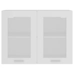 Hanging Glass Cabinet Lyon White 80x31x60 cm Engineered Wood