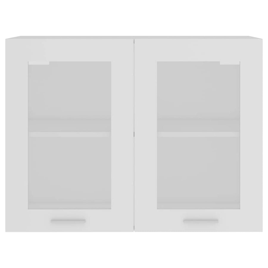 Hanging Glass Cabinet Lyon White 80x31x60 cm Engineered Wood