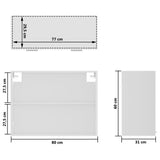 Hanging Glass Cabinet Lyon White 80x31x60 cm Engineered Wood