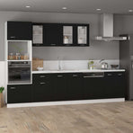 Hanging Glass Cabinet Lyon Black 80x31x60 cm Engineered Wood