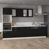 Hanging Glass Cabinet Lyon Black 80x31x60 cm Engineered Wood - Side View
