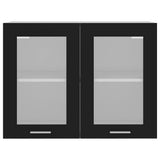 Hanging Glass Cabinet Lyon Black 80x31x60 cm Engineered Wood