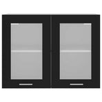 Hanging Glass Cabinet Lyon Black 80x31x60 cm Engineered Wood