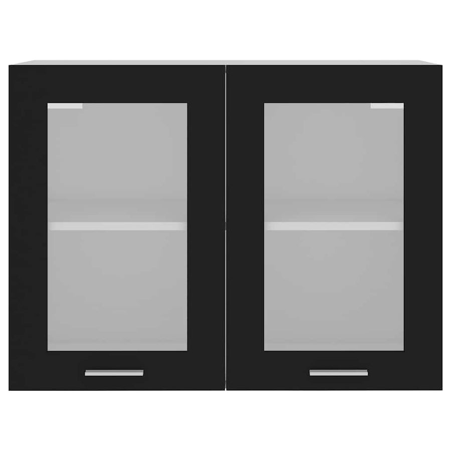 Hanging Glass Cabinet Lyon Black 80x31x60 cm Engineered Wood