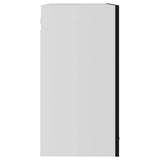 Hanging Glass Cabinet Lyon Black 80x31x60 cm Engineered Wood - Close-Up Angle
