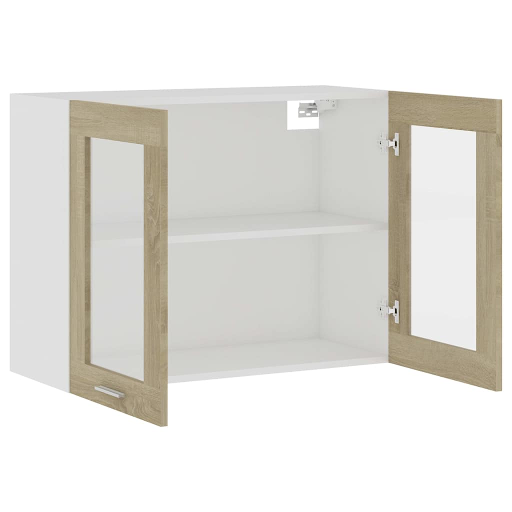 Hanging Glass Cabinet Sonoma Oak 80x31x60 cm Engineered Wood