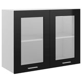 Hanging Glass Cabinet Lyon High Gloss Black 80x31x60 cm Engineered Wood